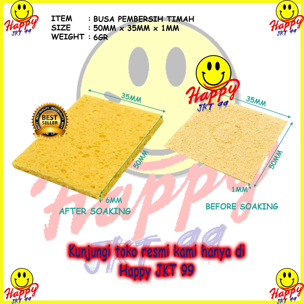 PEMBERSIH MATA SOLDER BUSA SPON CLEANER KOTORAN TIMAH 5x3.5CM 10MM