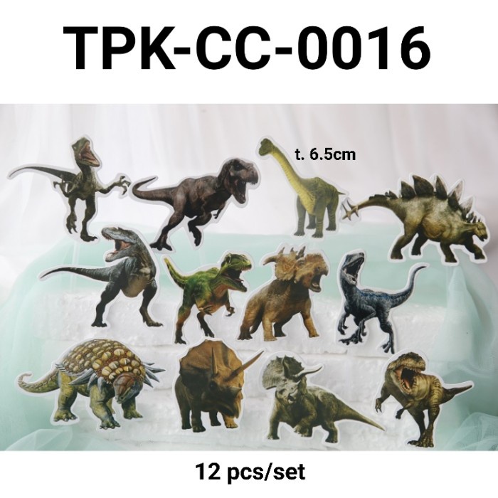 

TPK-CC-0016 CAKE TOPPER CUPCAKE HIASAN KUE KERTAS DINOSAURUS PROMO TERBARU