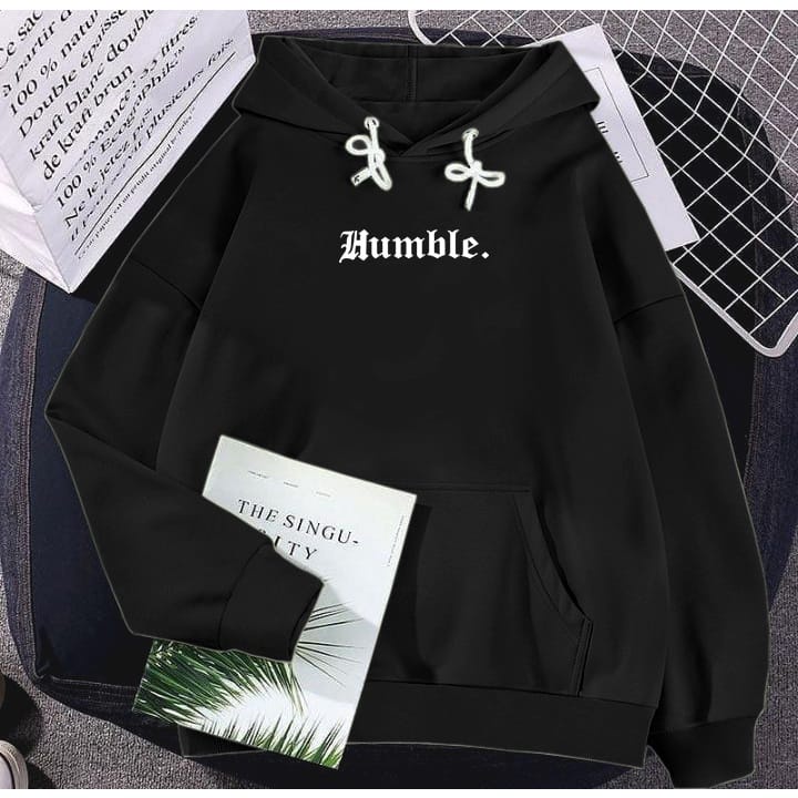 Hoodie Unisex Motif Humble Sweater Hoodie Casual Bahan Fleece