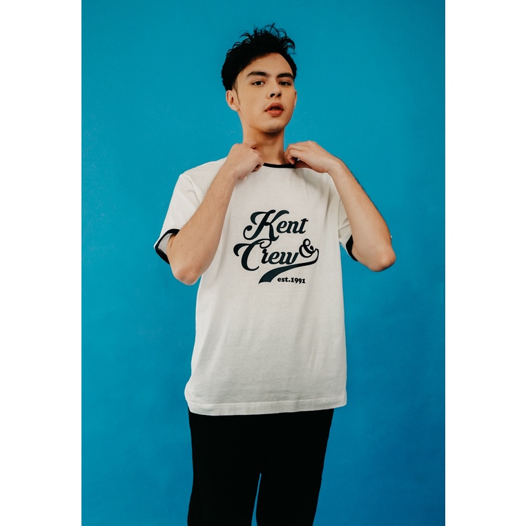 KENT&CREW Kaos Pria Putih - C-AGBF46-A5