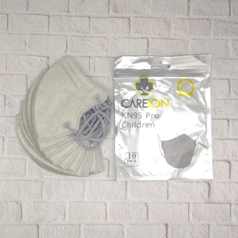 MASKER ANAK KN95 PRO HYBIRD CAREION 1PAK / DUCKBILL CAREION HYBIRD POLOS EMBOSS 5PLY 4-12 TH