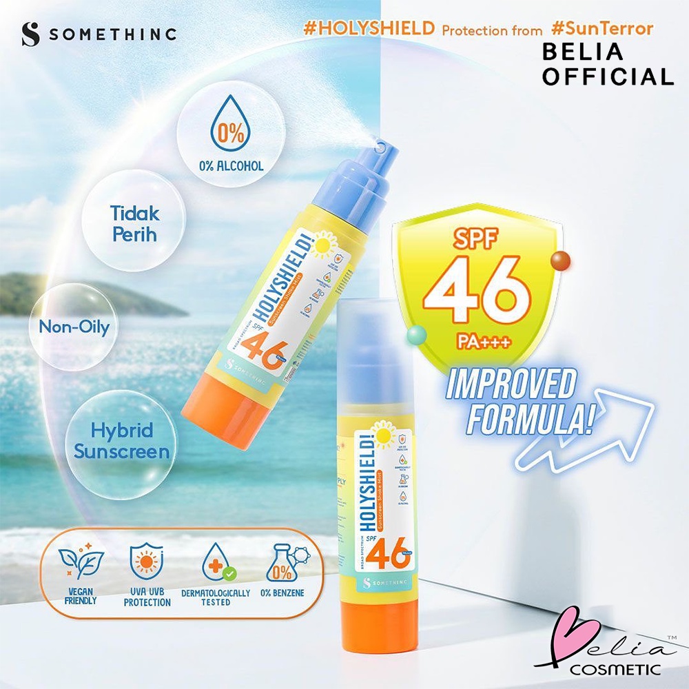 ❤ BELIA ❤ SOMETHINC GLOWING UP | HOLYSHIELD CORRECTOR SERUM | HOLYSHIELD MIST SPF 46 | UVA UVB Sunblock | Sun Stick (✔BPOM)