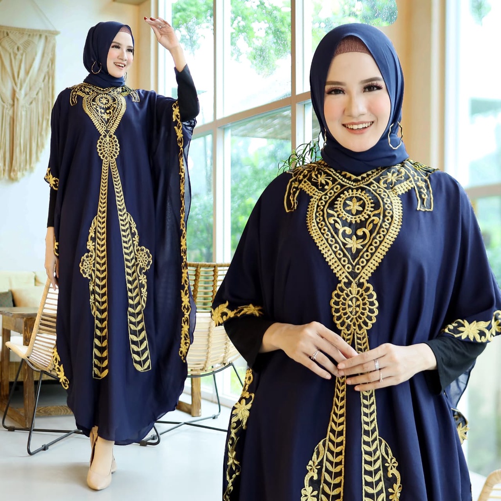 HOPYLOVY Kaftan Wanita Jumbo Ceruty Terbaru Aita / Kaftan Lebaran Muslimah