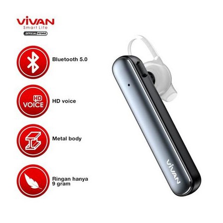 VIVAN Headset Bluetooth Wireless Earphone Stereo Original HD Voice CHAT 100