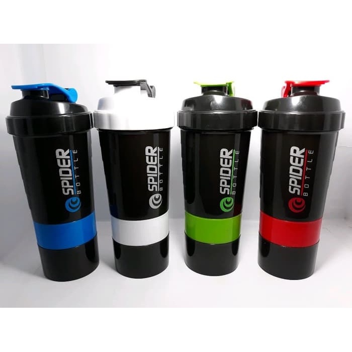 Shaker Spider Bottle 600 ml / 3in1 air botol fitness gym minum shake smart smartshaker susu suplemen