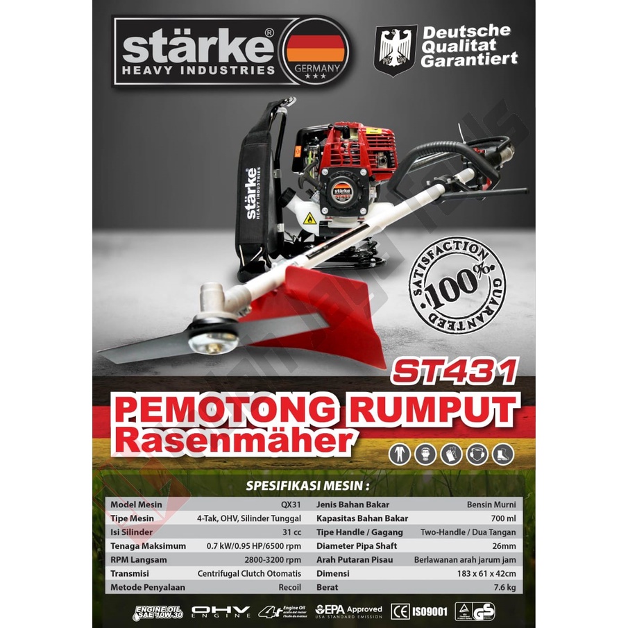 STARKE ST 431 Mesin Potong Rumput 4 Tak Brush Cutter Bensin Murni