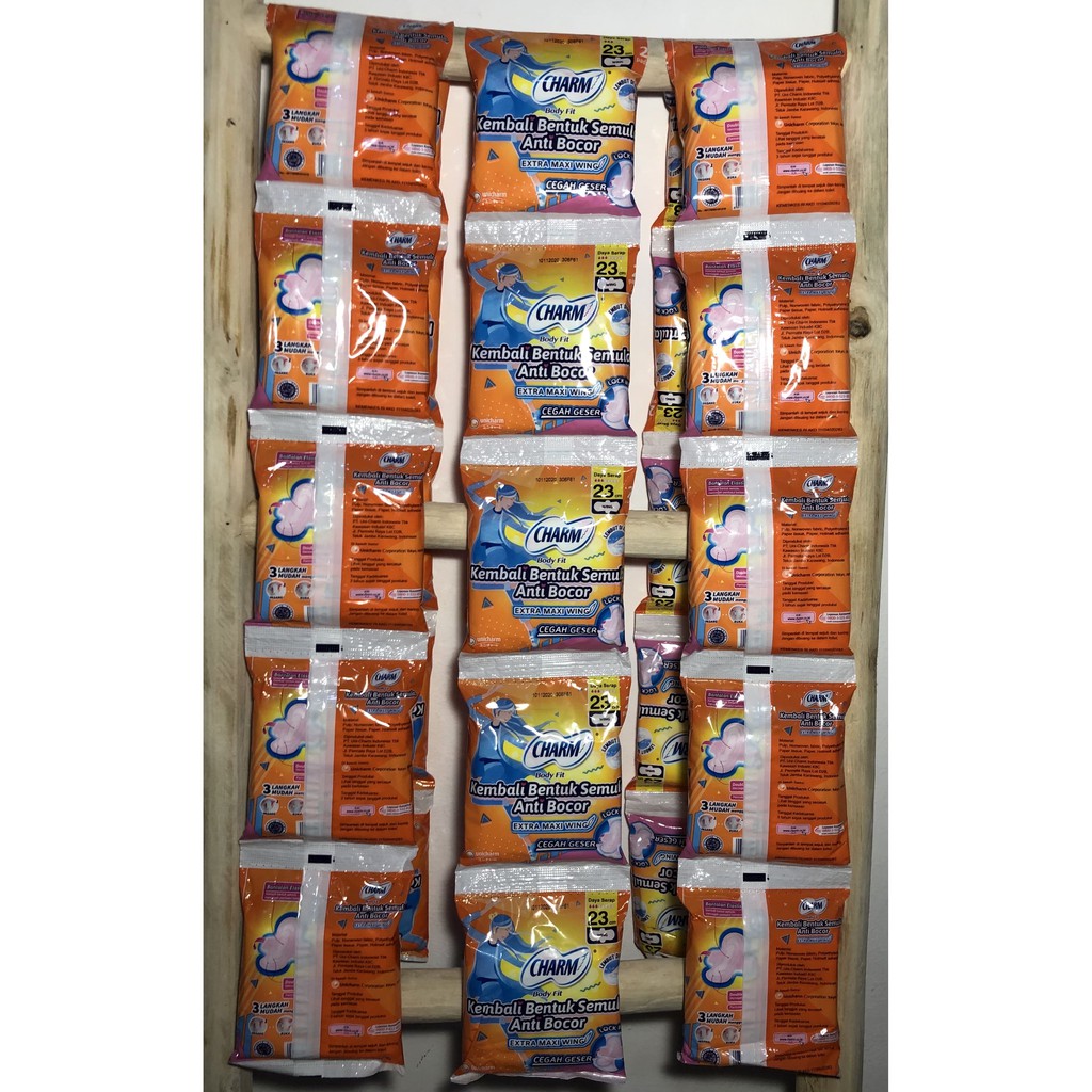 Charm Pembalut Body Fit 23Cm Wing Isi 20 Pads Softex Charm Wanita Extra Maxi Anti Bocor Softek Unicharm Original Ekonomis Kembali Bentuk Semula
