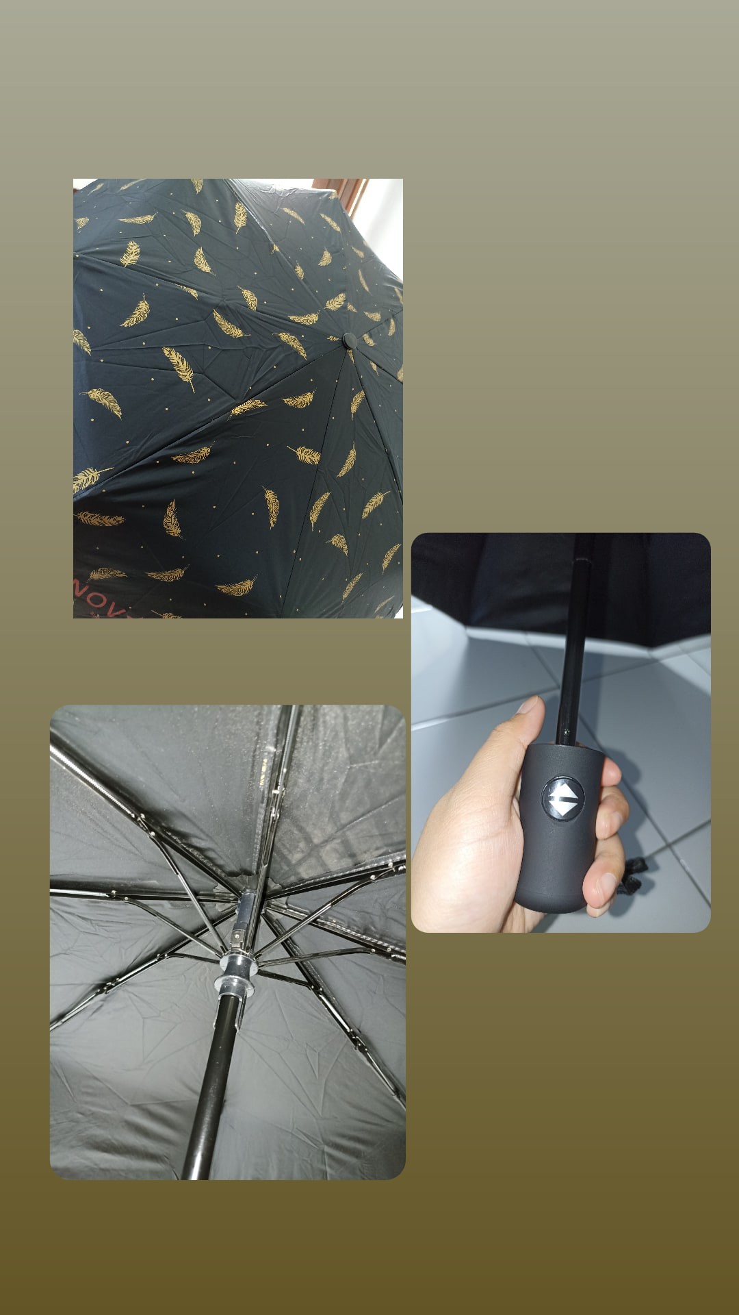 Payung Lipat Tiga Uv Otomatis / Payung Lipat 8 Tulang / Kualitas Premium - Payung Anti Uv