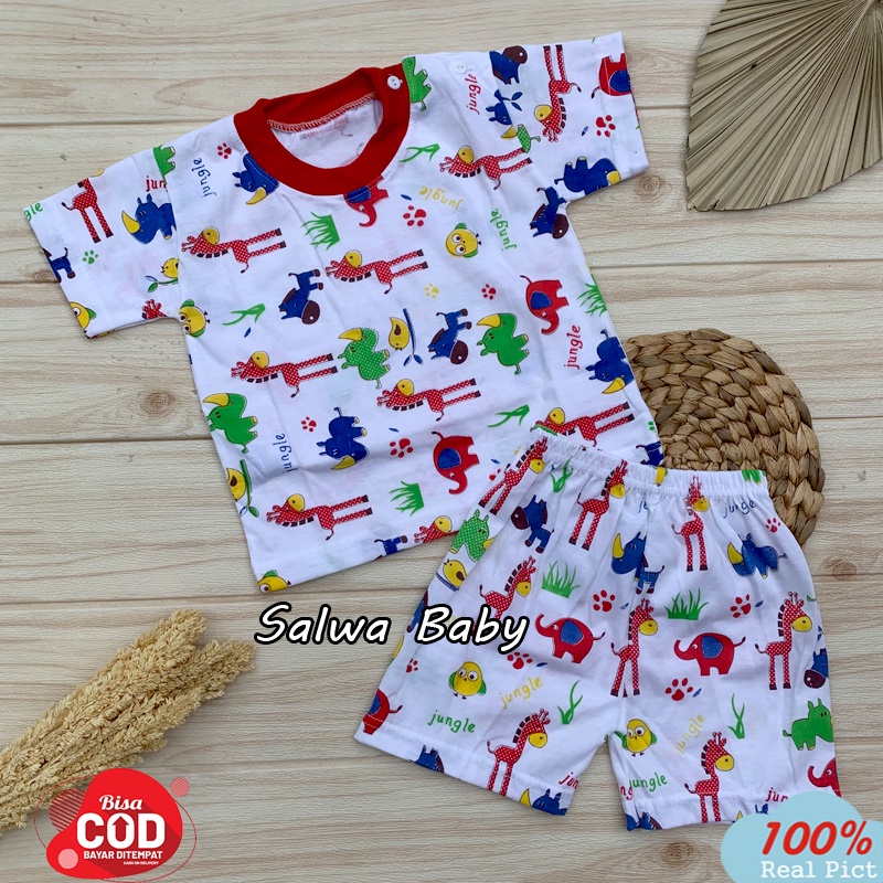 Setelan Baju Bayi Lengan Pendek Usia 5-12 Bulan Almeerababy