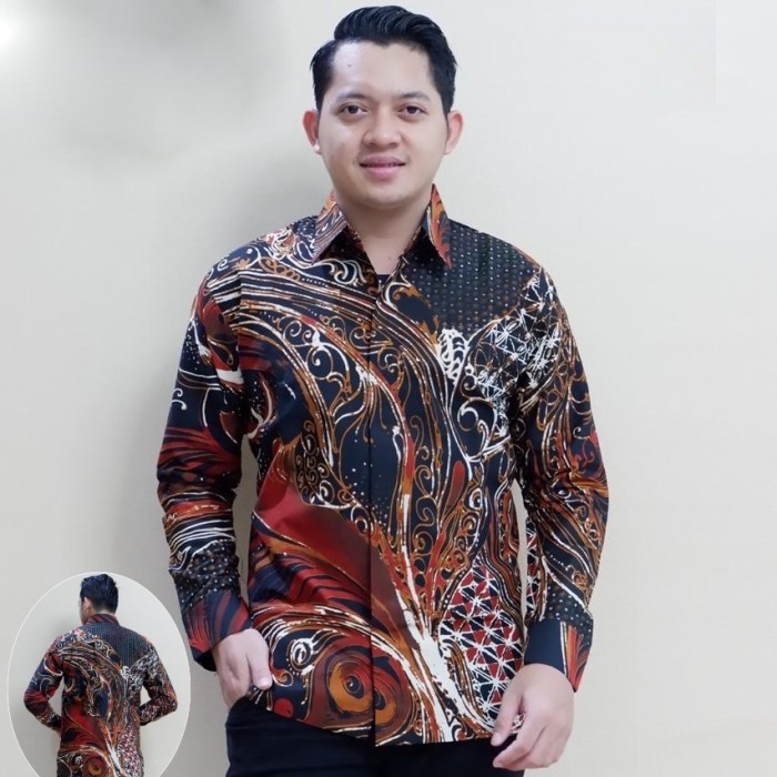 GINANDRA Kemeja Batik Solo Lengan Panjang Lapis Furing Atasan Premium Modern Original ORI PRODUSEN PABRIK PERWIRA MAHESA ASTAGUNA ARIESWARA HANUNG RAJASWA GITARJA UNGU KENCONO UNGU SUKET SEGORO PEKSI NAVY SELING PRASTOWO PROBOSETO MAHKOTA BABON ANGKREM