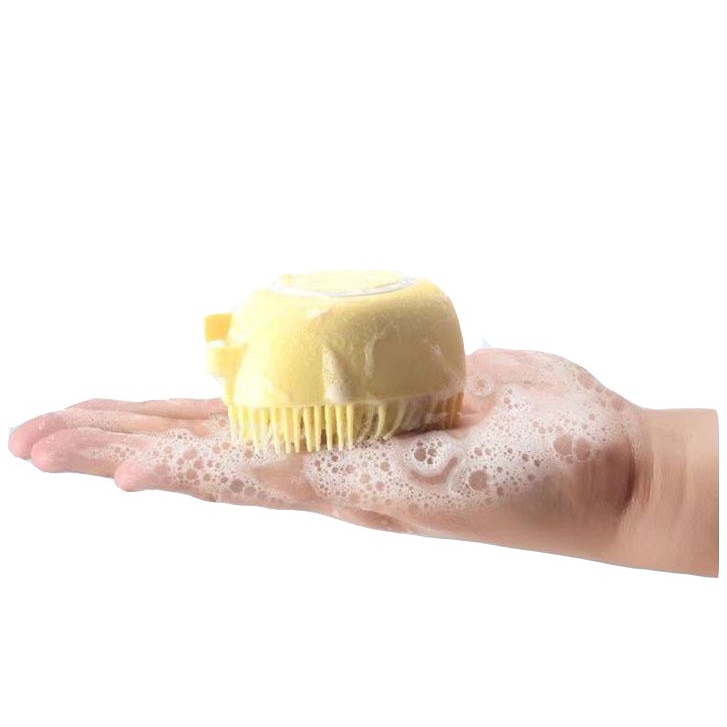 Sikat Silikon Mandi / Alat Gosok Mandi / Sikat Badan Bahan Silikon Lembut / Shower Brush Silicone Dispenser Sabun &amp; Shampoo