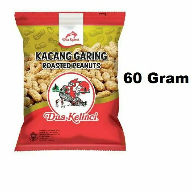 

[Per Pcs] 60gr Dua Kelinci Kacang Garing Kacang kulit 60 gr|Snack 2 kelinci Kacang Garing Dua Kelinci Snack Viral Halal MUI Kacang Dua Kelinci Kacang