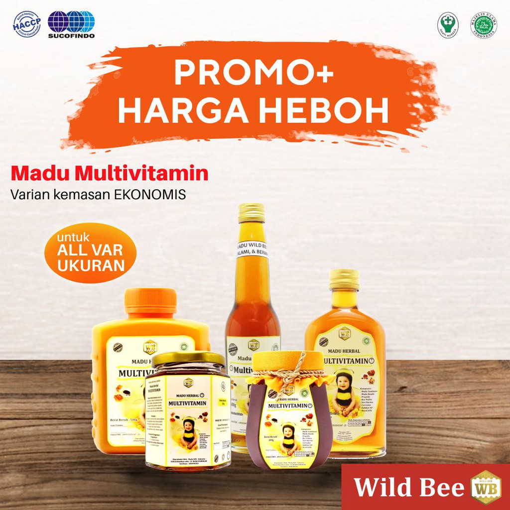 

Madu Anak Multivitamin/Madu Herbal Kemasan Sedang - Garansi Asli - Wild Bee