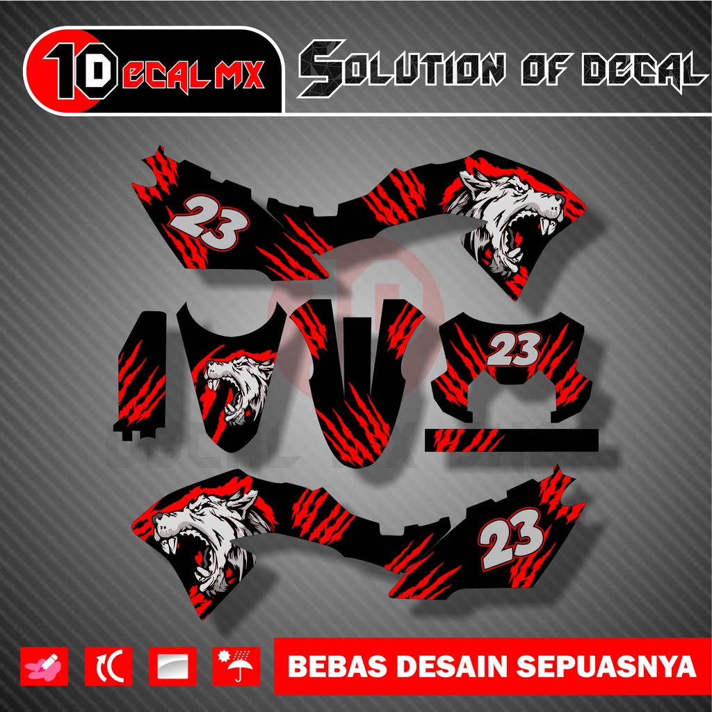 aksesoris decal stiker klx 150 bf wolf