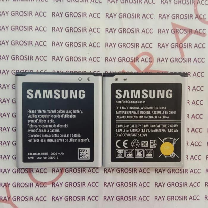 Baterai Original SAMSUNG Core 2 , G355H , G360 , EB-BG355BBE