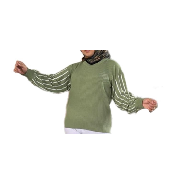 Reyna blaster tangan balon sweater rajut fashion wanita