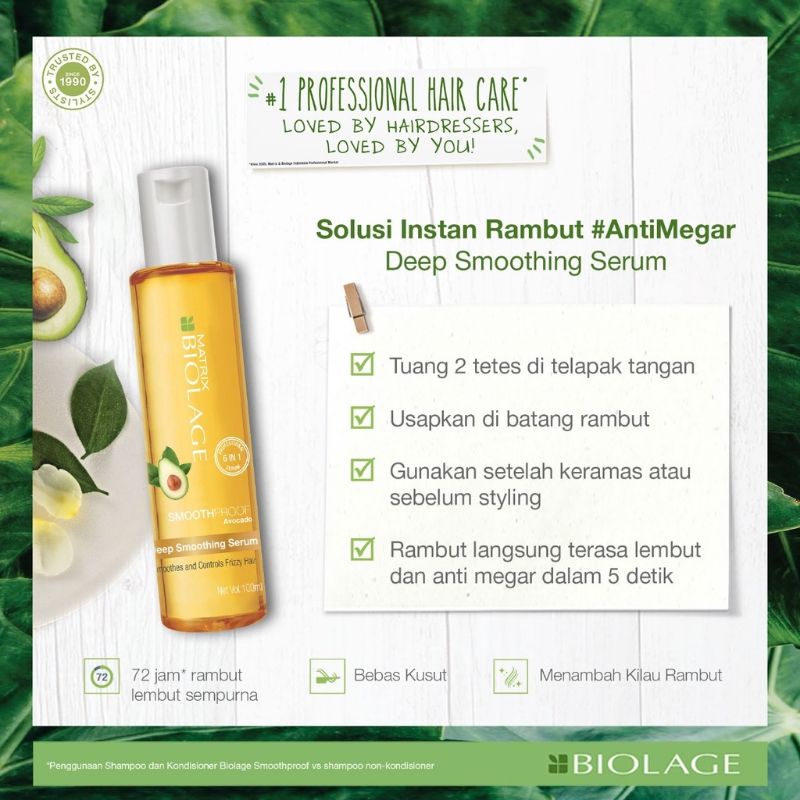 MATRIX Biolage Deep Smoothing Serum 100mL | Serum / Vitamin Rambut Anti Megar