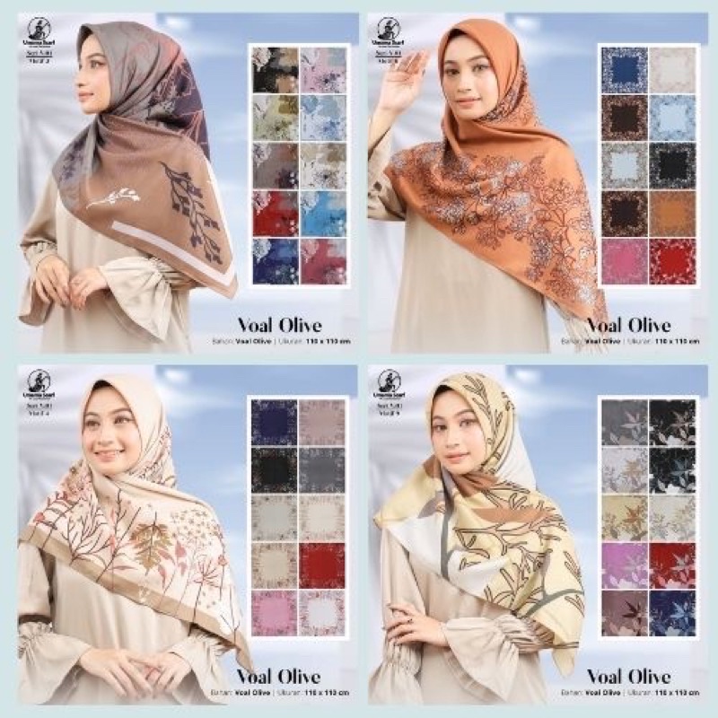 Jilbab Segiempat Voal Olive Voal Ultimate Lc Umama Hijab Jilbab Motif bahan voal