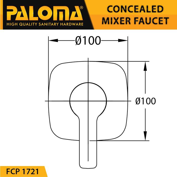 PALOMA FCP 1721 Keran Mixer 3 Lubang Tanam Dinding Tembok Kran Air