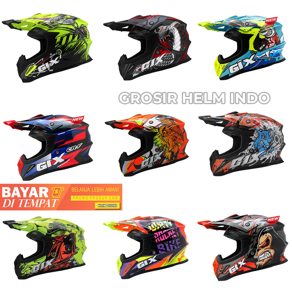 Helm cross gix cross - free sarung tas helm trail gix cross original