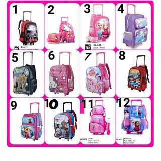  Tas  Sekolah  Anak tas  Trolii Trolley ransel trolli koper  