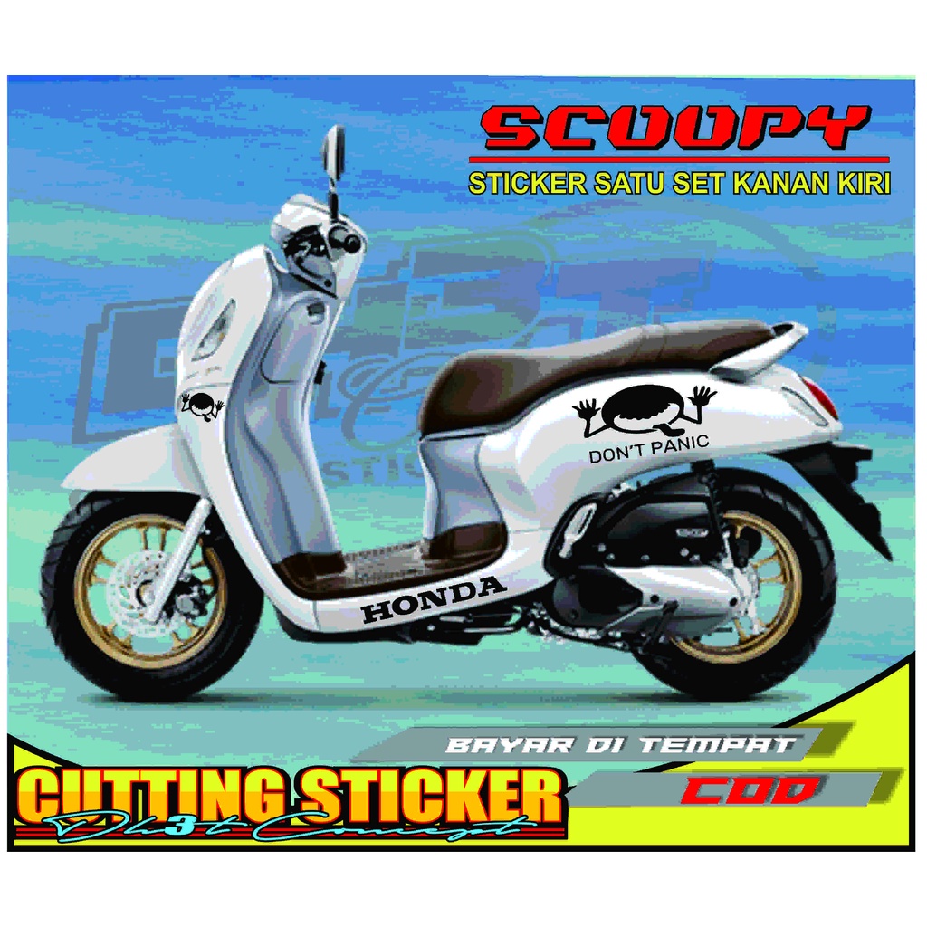 STICKER SCOOPY STRIPING DONT PANIC CUTTING STICKER SCOOPY SIMPLE