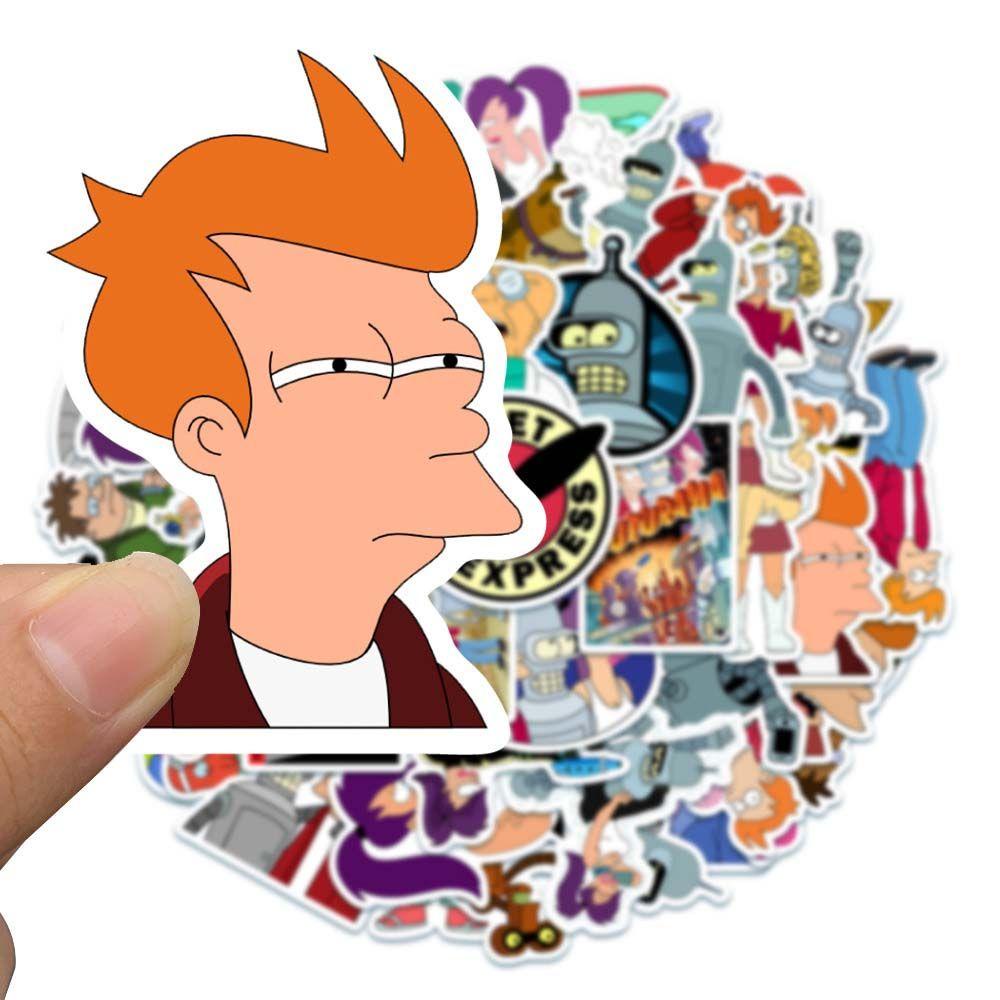 Lanfy Terbang a Futurama Anime Decals Anak Hadiah PVC Scrapbooking Gitar Koper Graffiti Stiker Alat Tulis Stiker Untuk Laptop Bagasi Anime Stiker