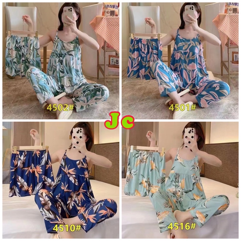 JC- Stelan 3in1 Tank Import / Piyama 3in1 Wanita HP / Set Tidur 3in1 Import Murah