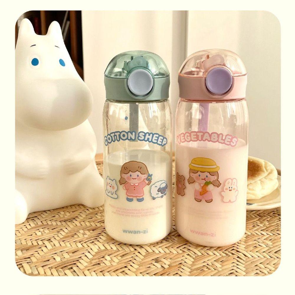 Solighter Botol Air Minum Anak Sekolah Portable Anti Bocor 450ML Cup Plastik