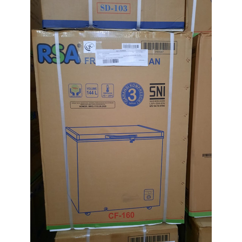 RSA CHEST FREEZER CF 160 BOX 144L LEMARI PEMBEKU 144 LITER