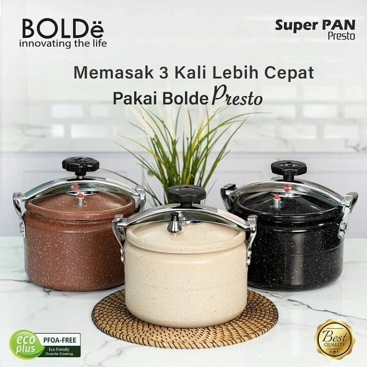 BOLDe Super Pan Granite PANCI Presto Kapasitas 7 Liter Warna random BISA KOMPOR INDUKSI GRANITE SERIES