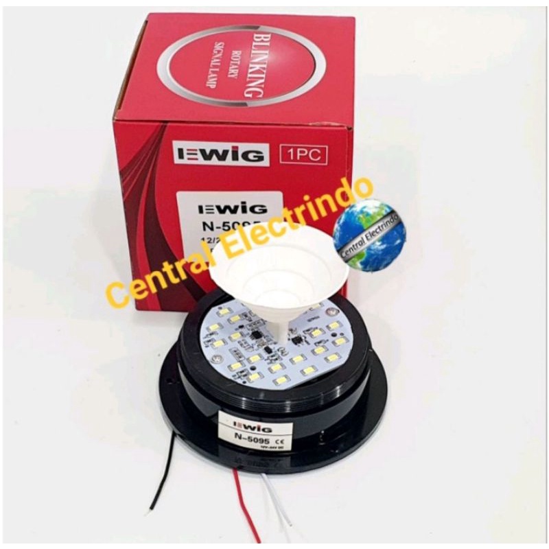 Lampu Blitz LED 4&quot; Merah 12VDC/24VDC Magnet.