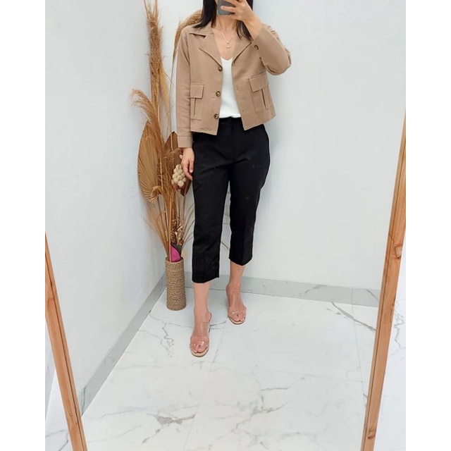 Anna Linen Outer/ Outer crop polos/ Outer polos korea