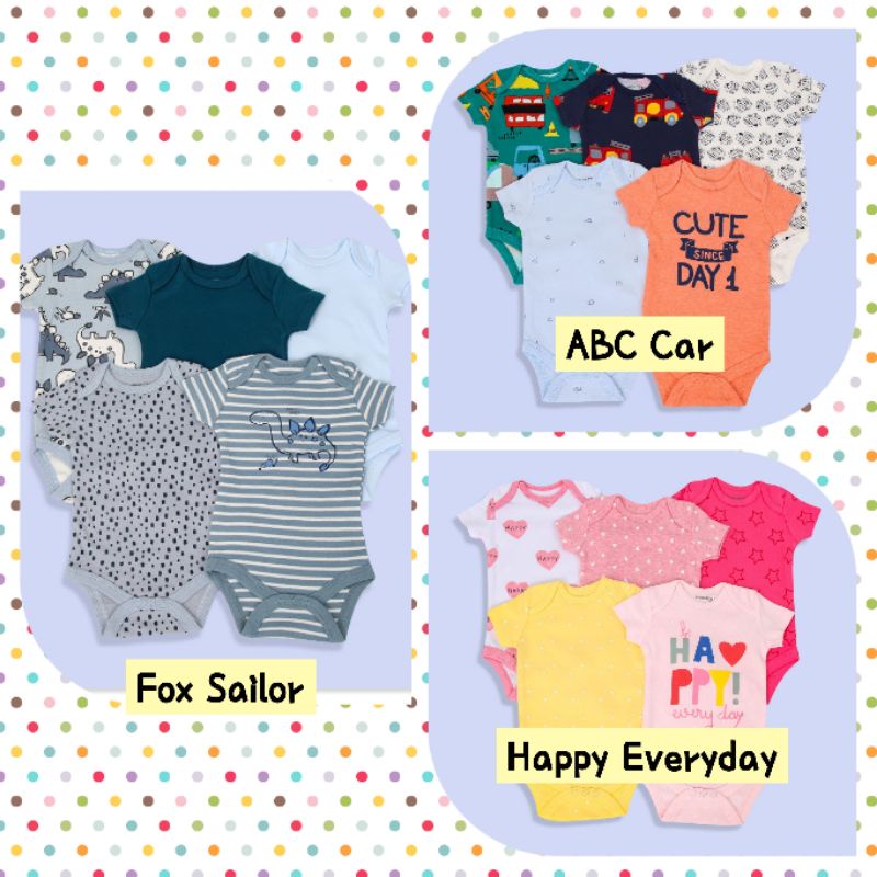 Jumper Pendek 5 in 1 Bayi Newborn Perempuan Laki Laki / Jamsuit Romper Baju Bayi Baru Lahir Impor