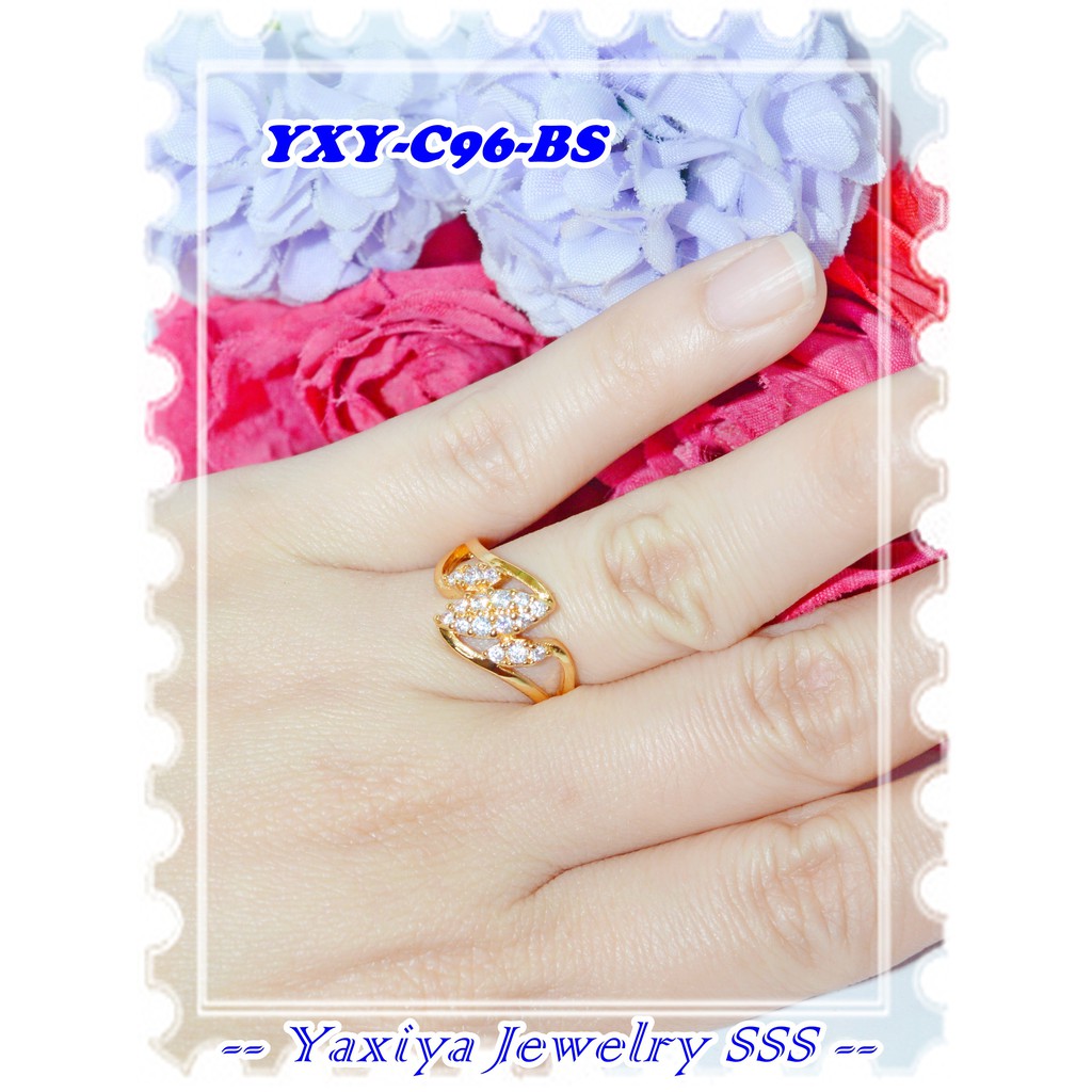 Cincin Lapis Emas 18K YXY-C96-BS Gold Merek Yaxiya Original