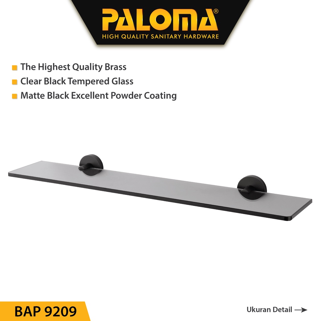 PALOMA BAP 9209 Rak Kaca Tempat Sabun Glass Shelf Dinding Kamar Mandi