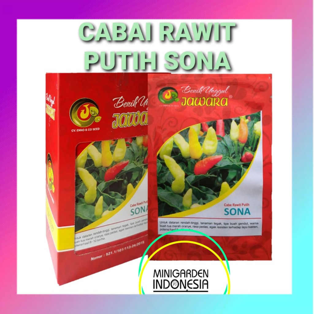 CABAI RAWIT SONA PACK 10 GRAM benih bibit cabai cabe rawit putih merunduk SONA jawara tanaman sayur unggul 2300 biji