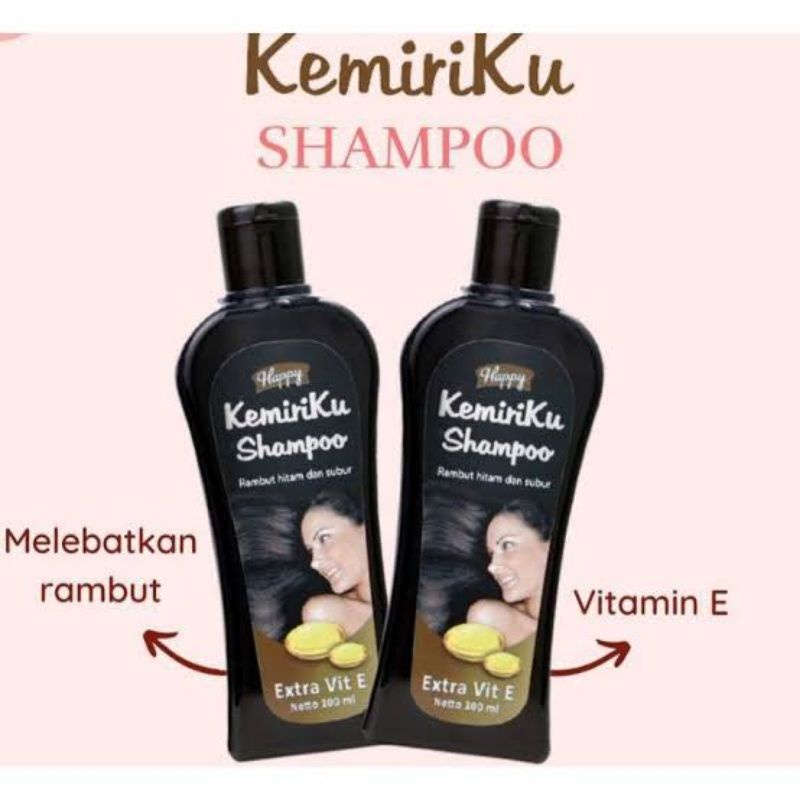 Shampoo Happy Kemiriku 100ml - Shampo Kemiri Perawatan Penghilang Uban Pelebat Penyubur Penghitam Rambut 100 ml