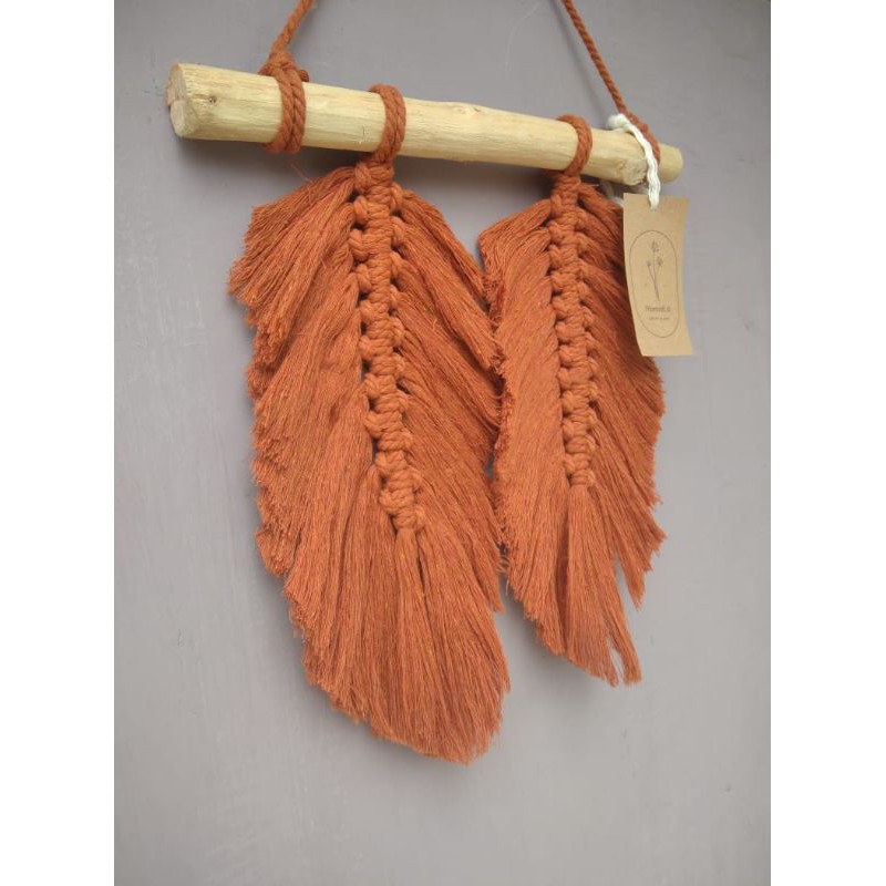 Macrame Feathers Macrame Daun Hiasan Dinding