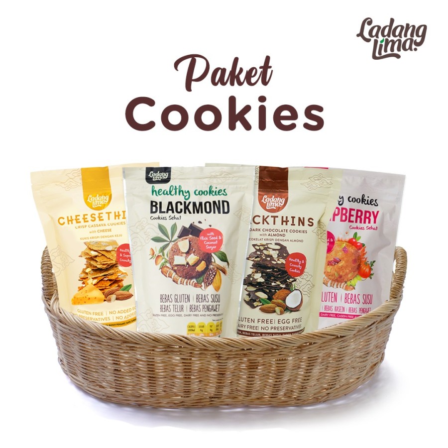 

Paket Cookies Ladang Lima Best seller Gluten free (4 pcs)