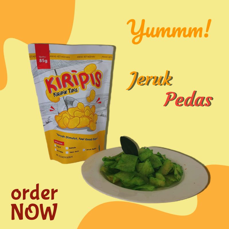 

KIRIPIS (Kiripik Tipis) rasa Jeruk Pedas /cemilan/makanan ringan/snack