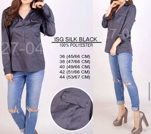 Isuga Silk Black Blouse