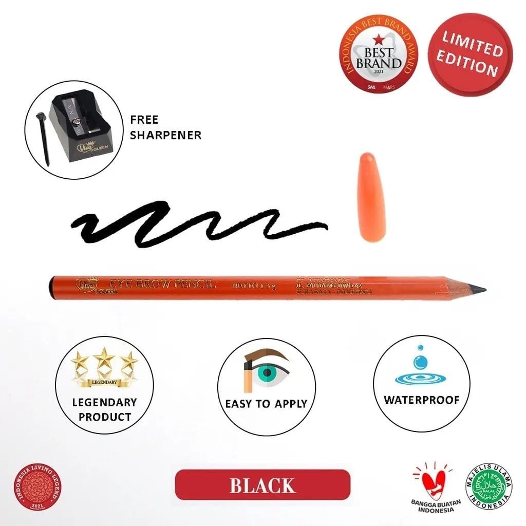 Viva Eyebrow / Pensil Alis Limited Original Black / Brown / Dark Brown (Plus Rautan)