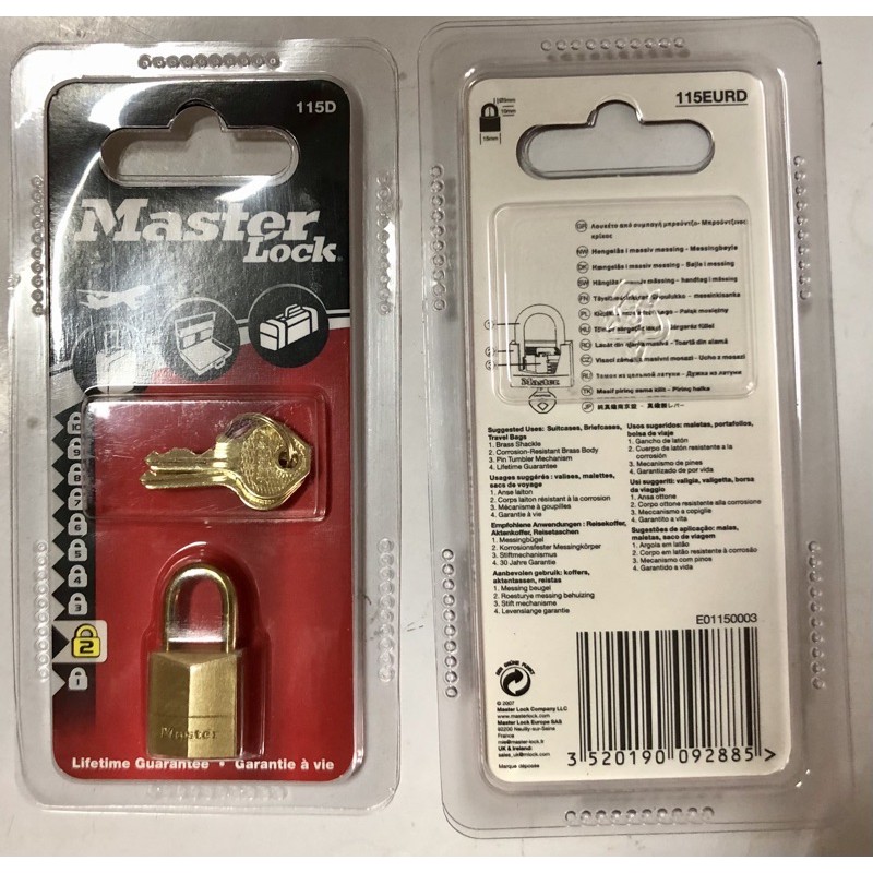 Jual MASTER LOCK MASTERLOCK 115 D 115EURD 115D BRASS GEMBOK KOPER