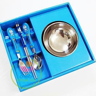 PERALATAN MAKAN HELLO KITTY / DORAEMON STAINLESS STEEL MANGKOK SET