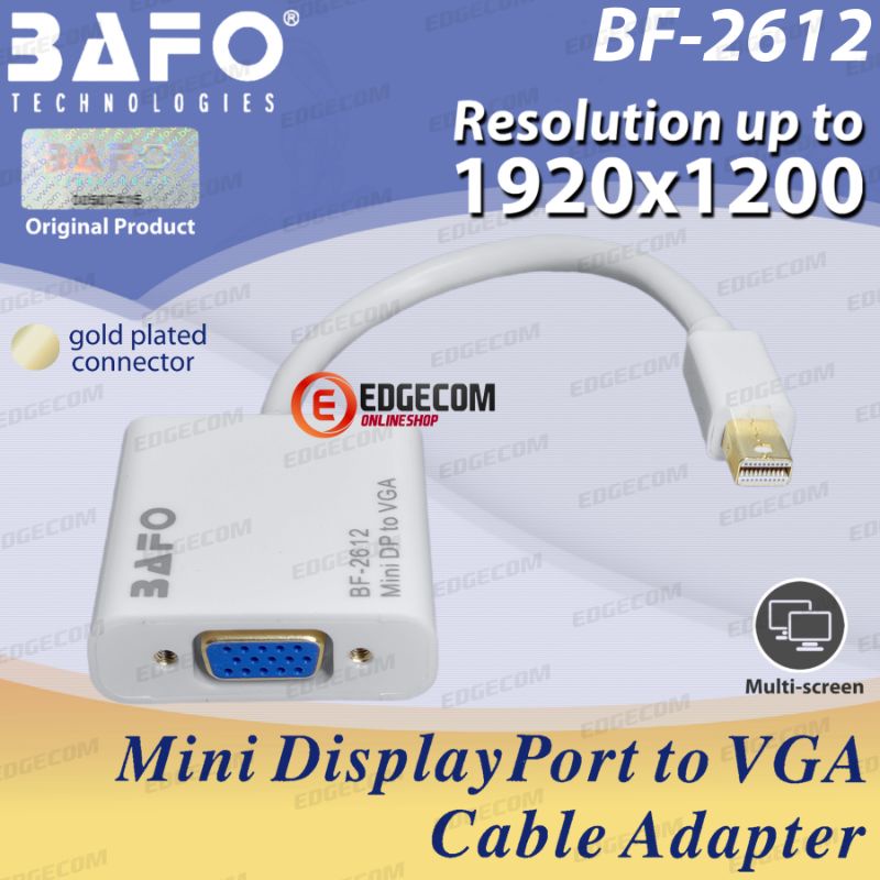 BAFO Mini DISPLAYPORT to VGA Cable Adapter BF-2612 ORIGINAL