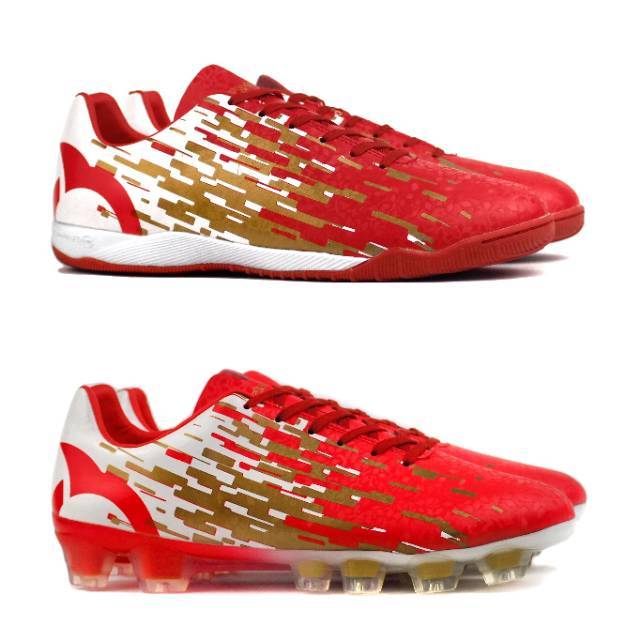 Sepatu Futsal dan Bola Ortuseight Blizzard Special Edition IN & FG SE Red Gold White Original Ortus