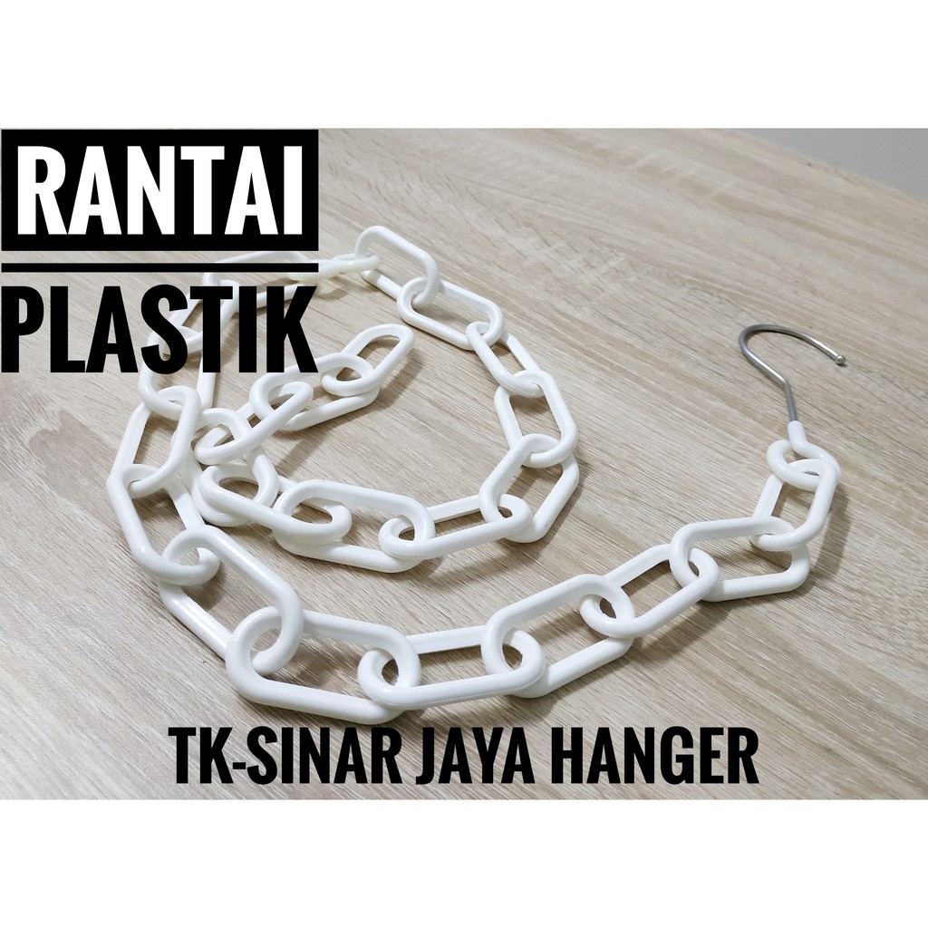 Rantai Plastik Warna putih Gantungan Baju Display toko