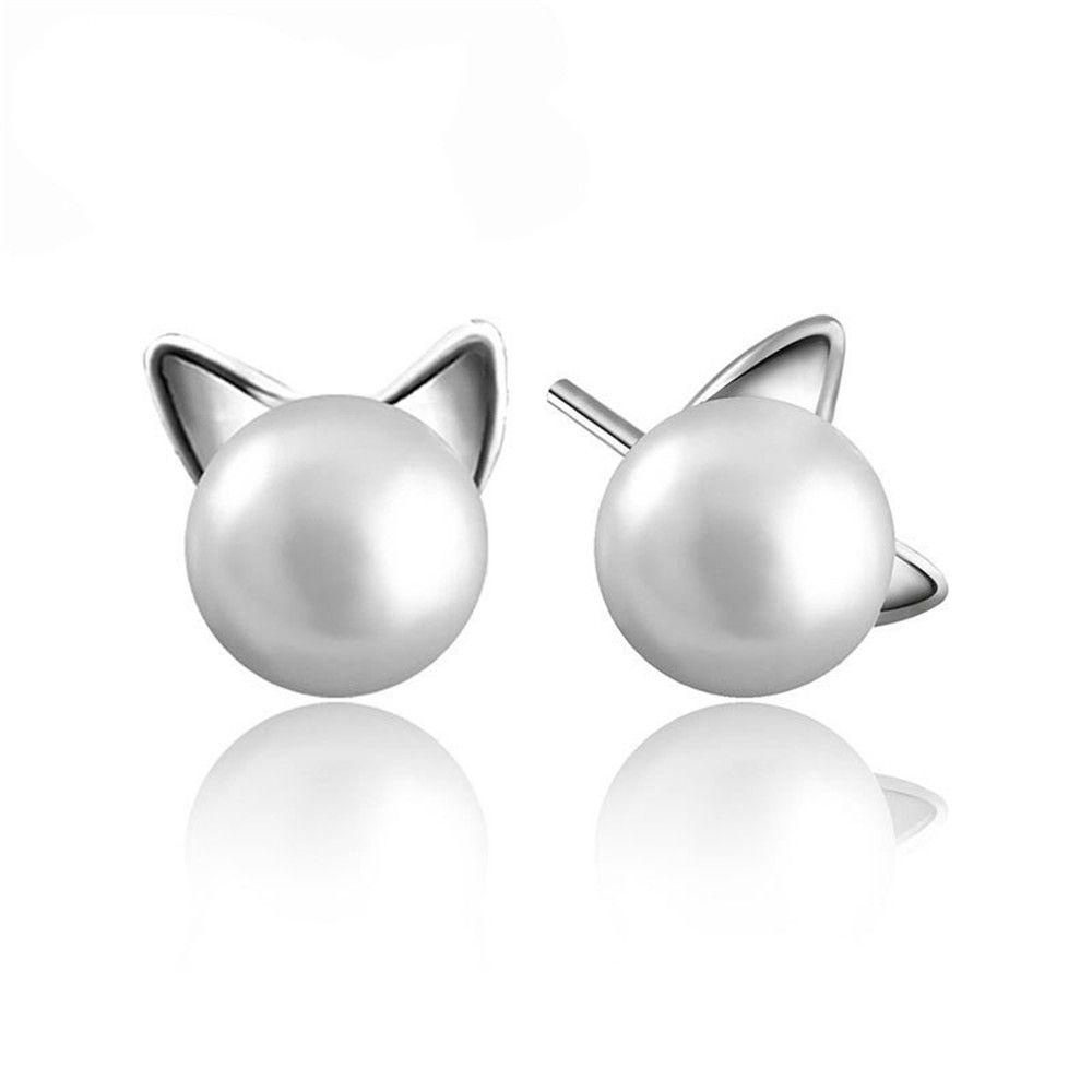 Lily Pearl Stud Earrings Hadiah Gadis Baru Fashion Wanita Perhiasan