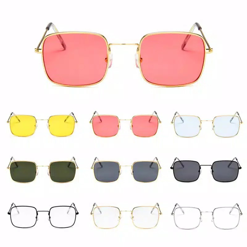 *ALIBABA1688*COD Kacamata Hitam Gaya Steampunk Vintage Bentuk Kotak Kacamata Gaya Harajuku